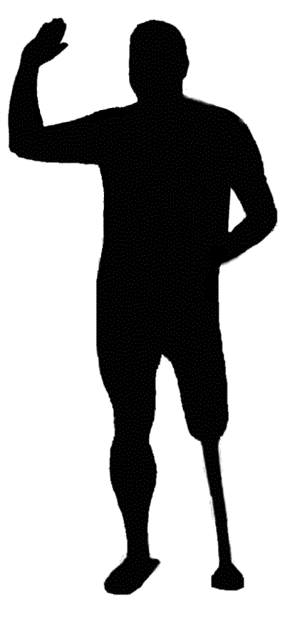 Inclusive Representation: Person with Prosthetic Leg Waving