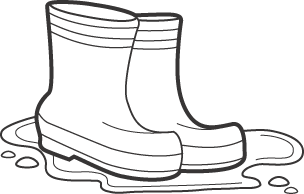 rain boots clipart black and white - Clip Art Library