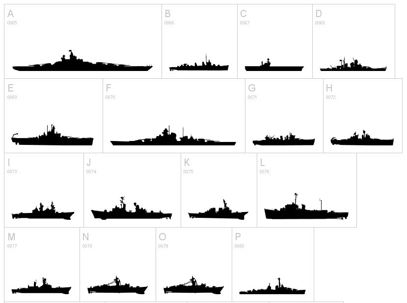 US Navy Ships Cliparts Dingbats 