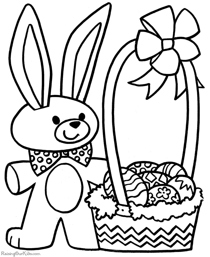 Free Printable Easter Bunny Coloring Page for Kids