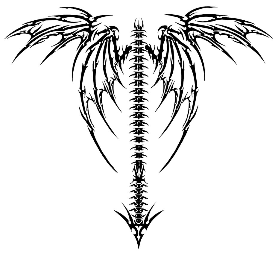 tribal devil wing tattoo