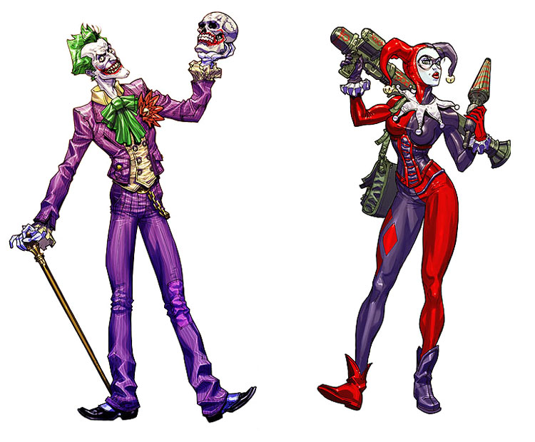 Joker  Harley Quinn - Characters  Art - Batman: Arkham Asylum