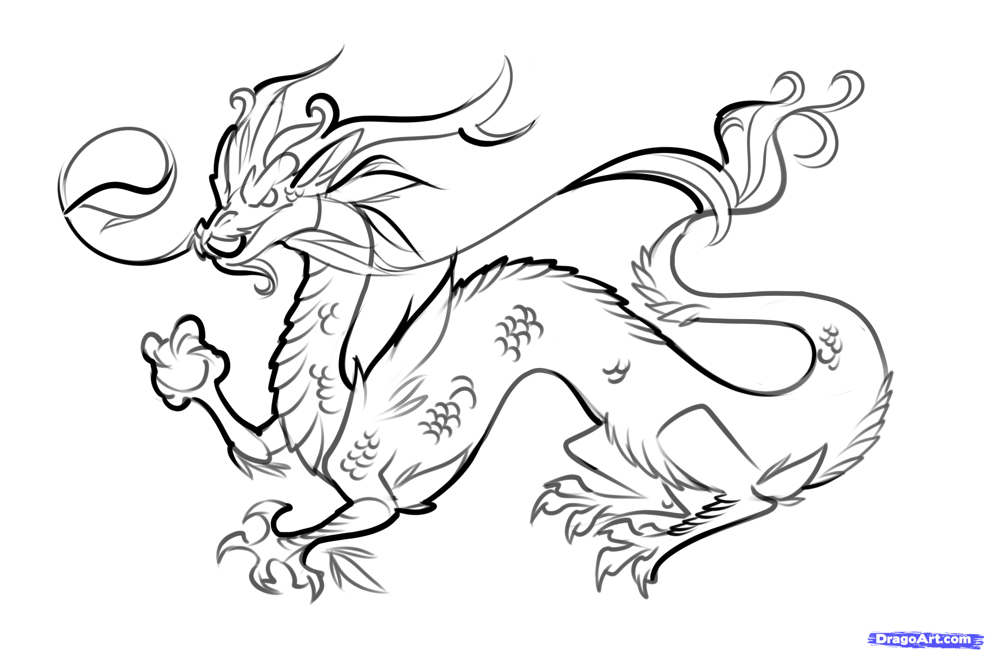 How To Draw A Traditional Chinese Dragon Step by Step Drawing Guide by  Dawn  DragoArt
