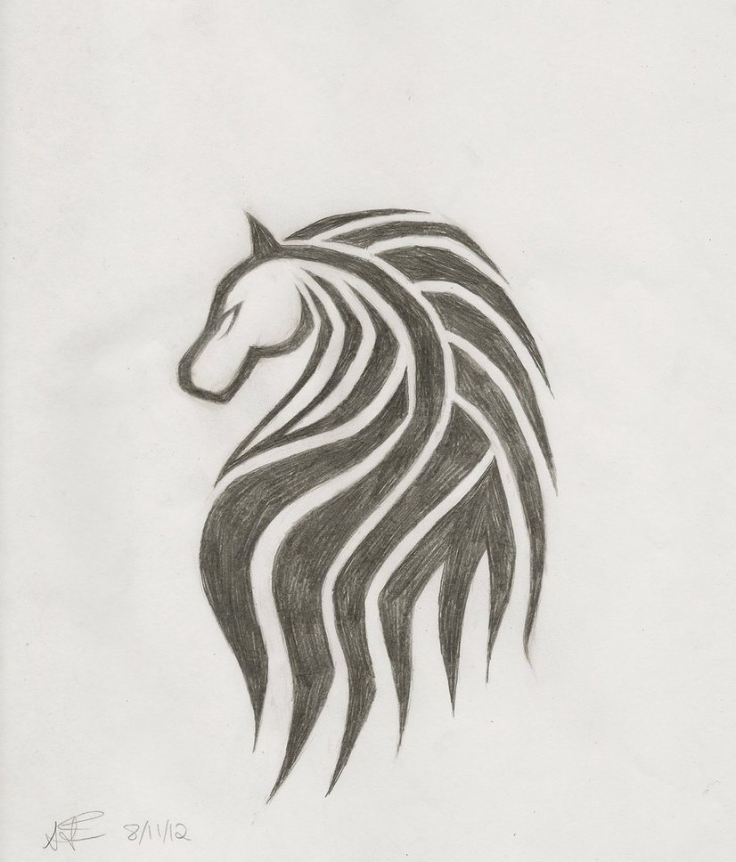 Horse Head tattoo design by SapphireSoul102 on Clipart library
