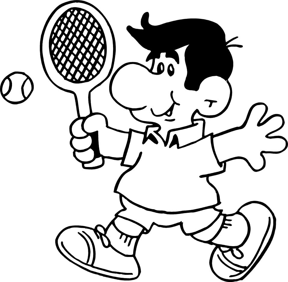Tennis | Free Stock Photo | Illustration of a cartoon man playing 
