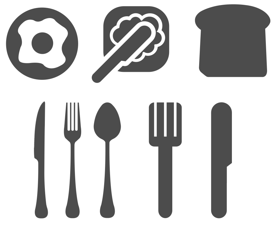 Breakfast  Cutlery Set Vector Pack | No cost royalty free stock