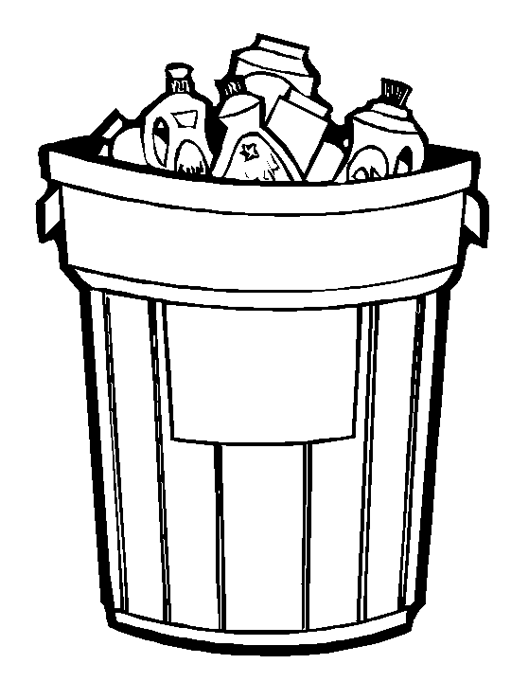 garbage can coloring page