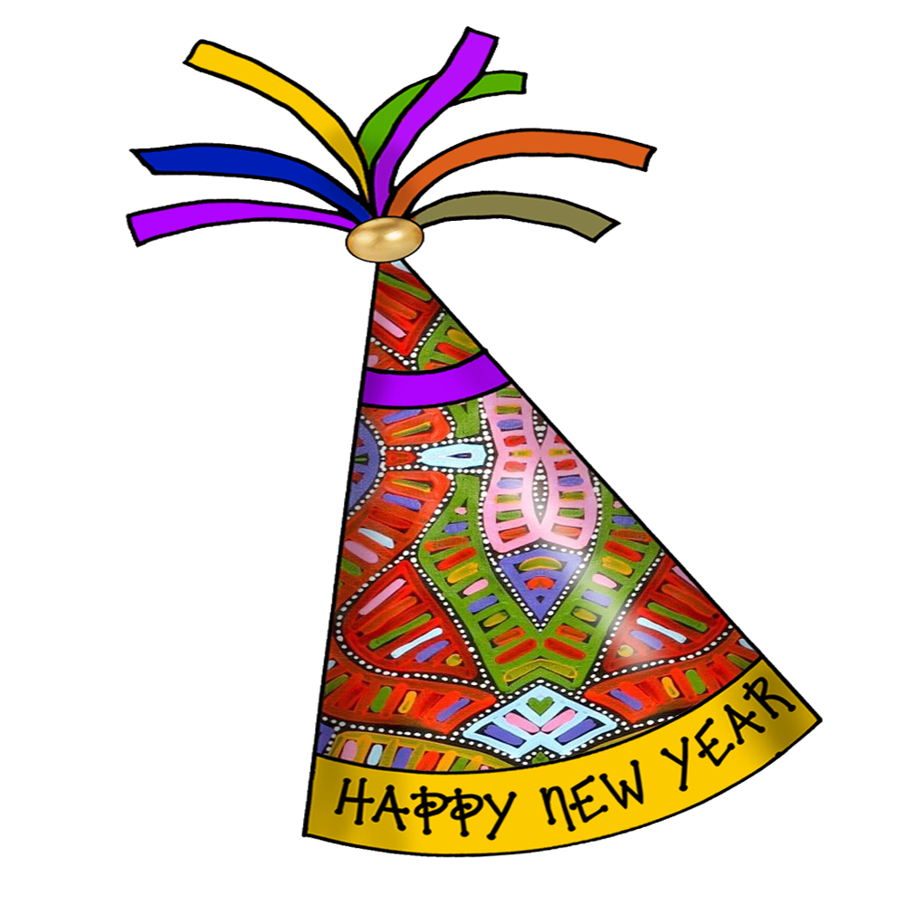 ArtbyJean - Paper Crafts: Happy New Year Party Hats - Clipart 