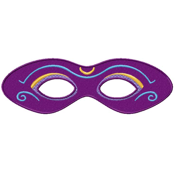 Purple Mardi Gras Mask - Festive Embroidered Costume Accessory