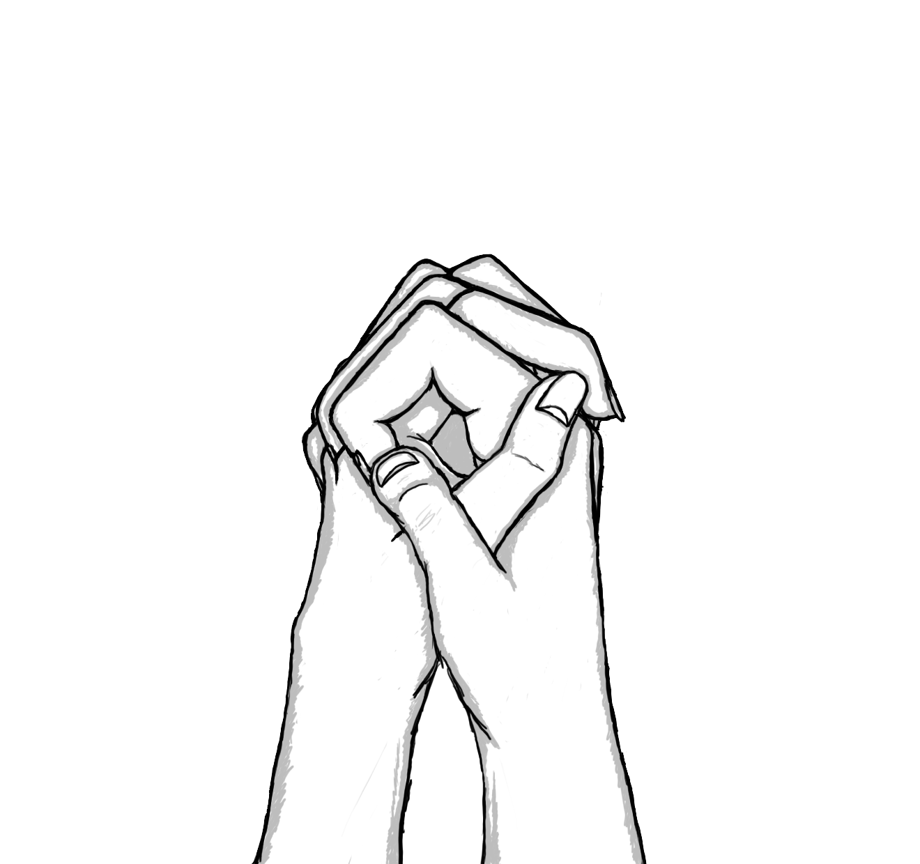 how to draw manga holding hands