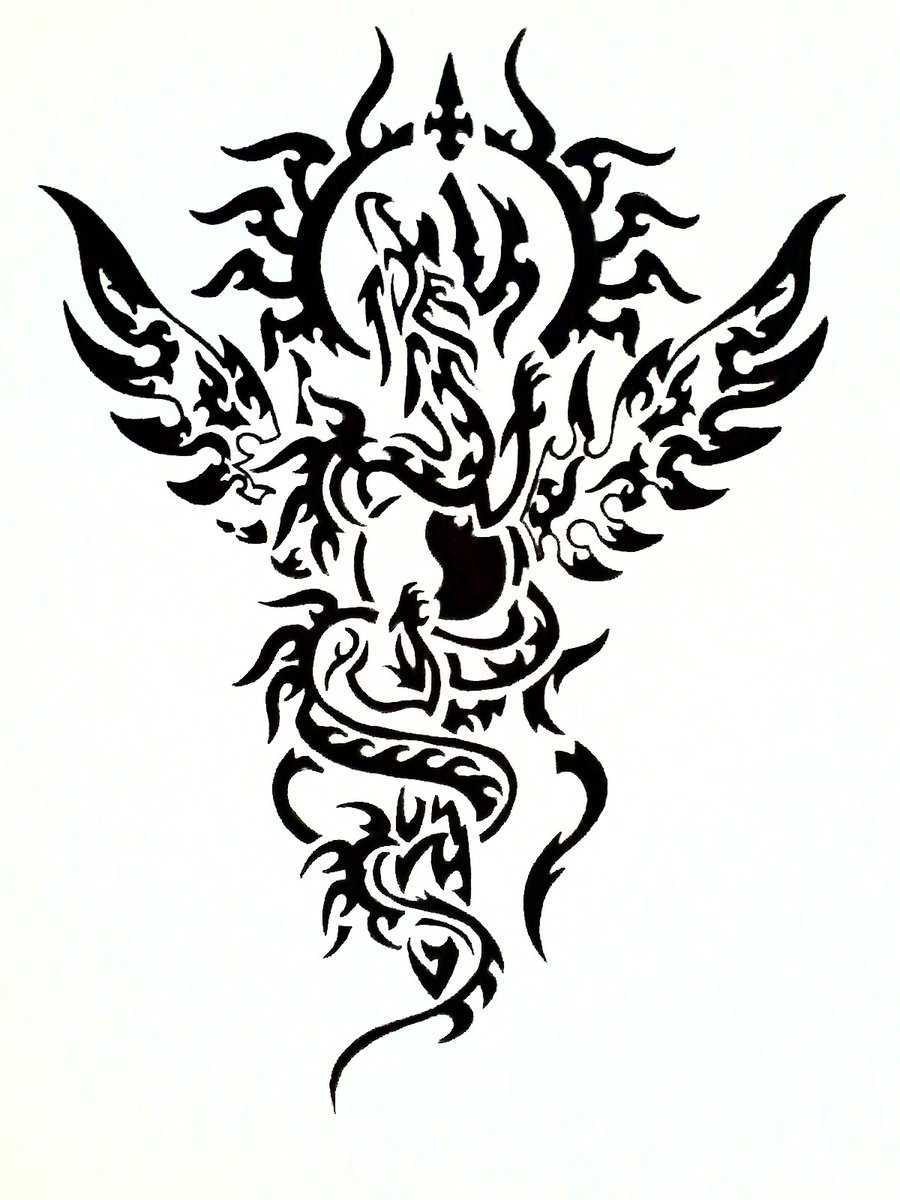 Black And White Dragon Tattoos - Clipart library