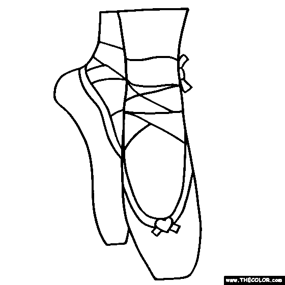 Ballerina Slippers Coloring Page | Ballet Coloring
