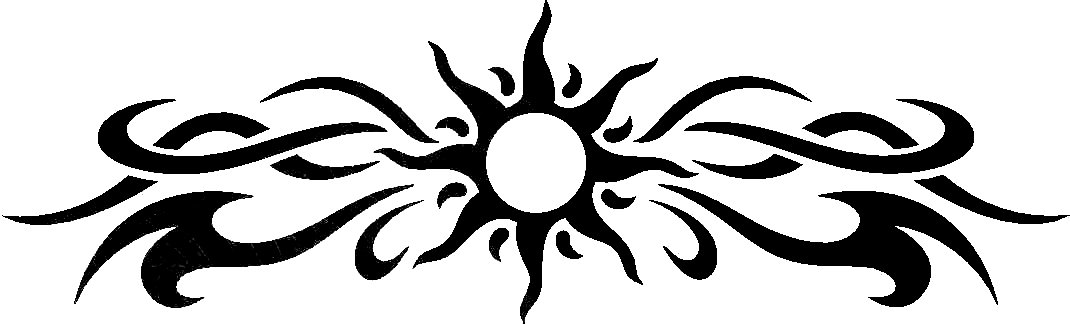 Tribal Sun Tattoo Design - Bold Black-and-White Vector Art