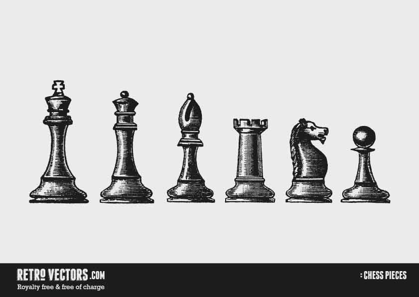 Retro sketch of a queen chess piece Royalty Free Vector