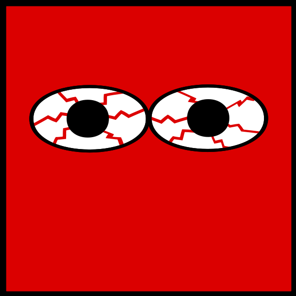 Bloodshot Eyes Illustration - Visual Symbol of Eye Strain or Fatigue