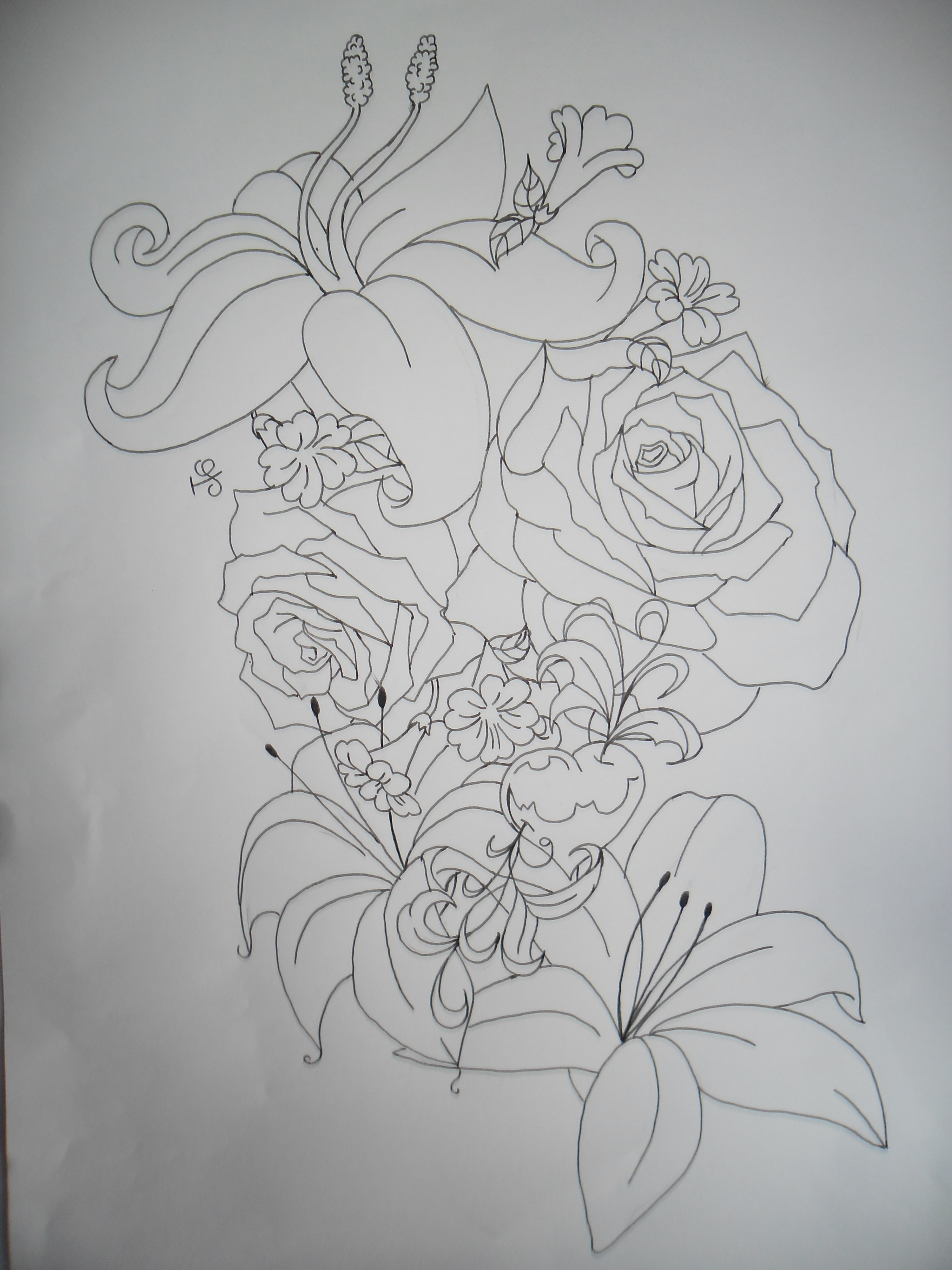flower collage tattoo designs  Clip Art Library