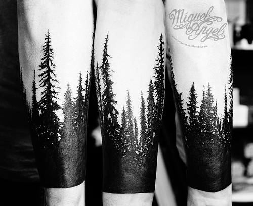 Black and Grey Tree Tattoo by Jeff Johnson: TattooNOW