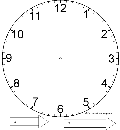 Clock Craft Template- Enchanted Learning Software
