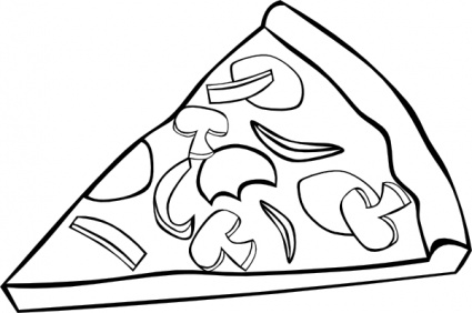 Pepperoni Pizza Slice (b And W) clip art Free Vector - Food 
