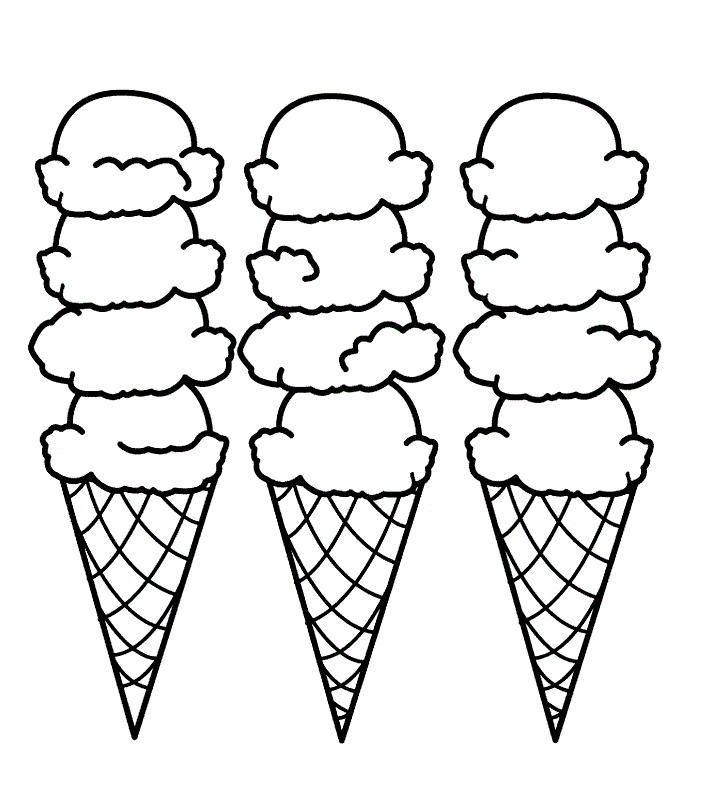 Free Printable Ice Cream Coloring Page for Kids