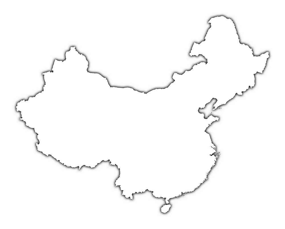 China Map with cities - blank outline map of China-