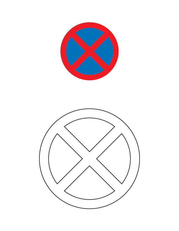 No stopping traffic sign coloring page | Download Free No stopping 