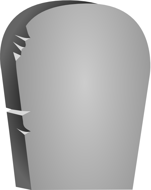 Tombstone Illustration - Cracked Gravestone Graphic for Memorial Design