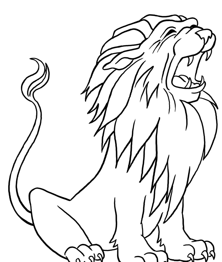 how to draw a lion roaring for kids