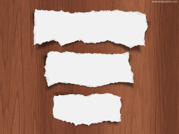 Torn Paper Strips on Wood Texture - Free Stock Image for Design Projects