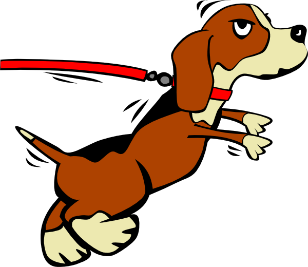 Dog On Leash Cartoon clip art Free Vector 