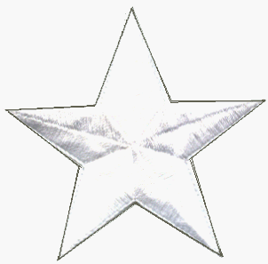 : Solid White Star - 3 - Embroidered Iron On or Sew On 