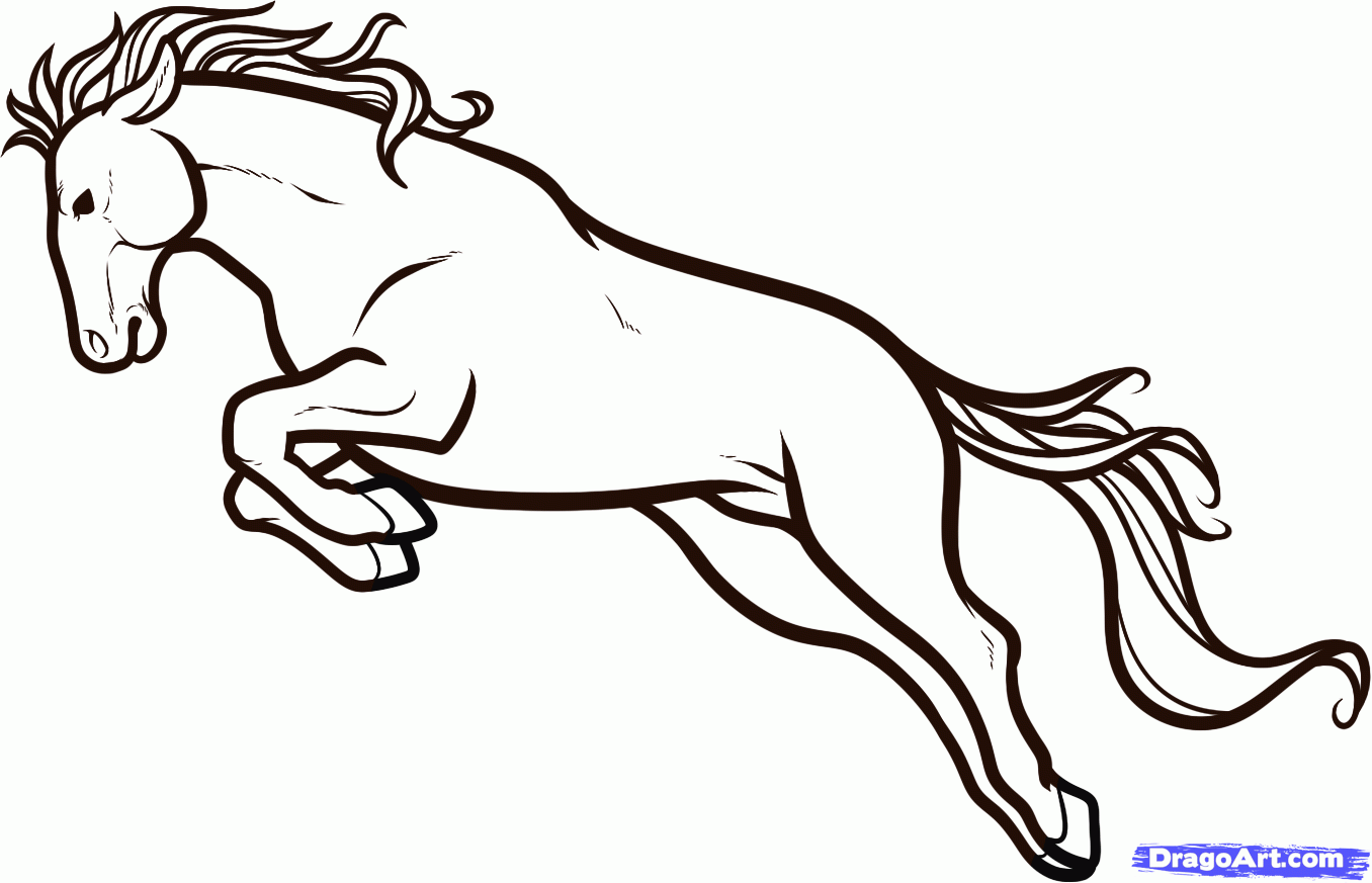 How to draw a jumping horse | Step by step Drawing tutorials