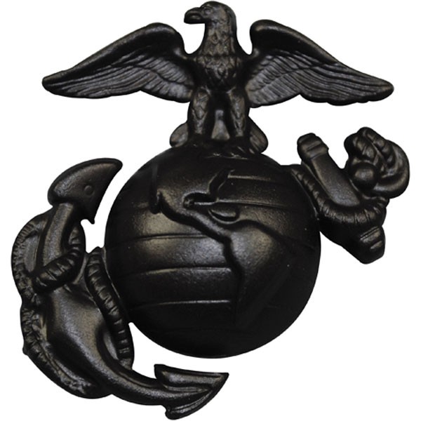 Large Black Service Cap Eagle, Globe and Anchor | Sgt Grit 