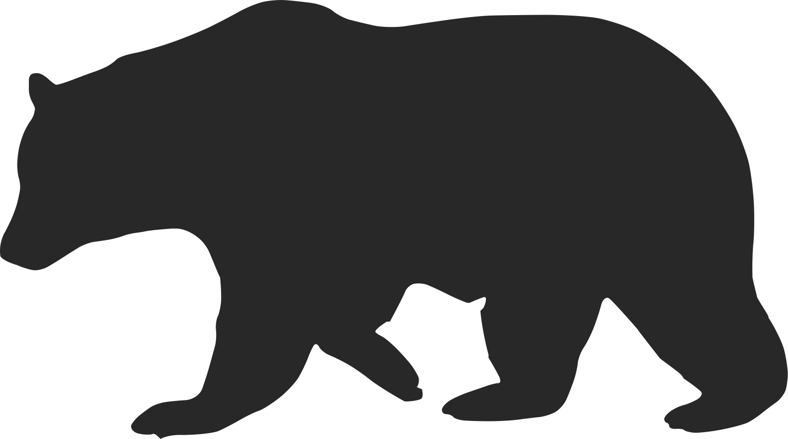 Pre-fused, Laser-cut Silhouettes: Black Bear walking