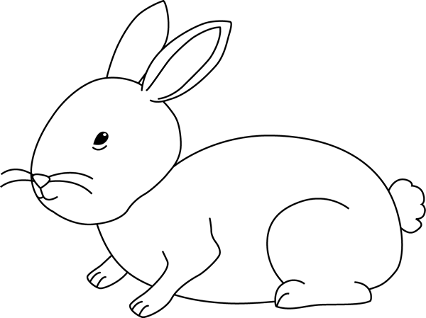 Black and White Bunny Rabbit Clip Art - Black and White Bunny 