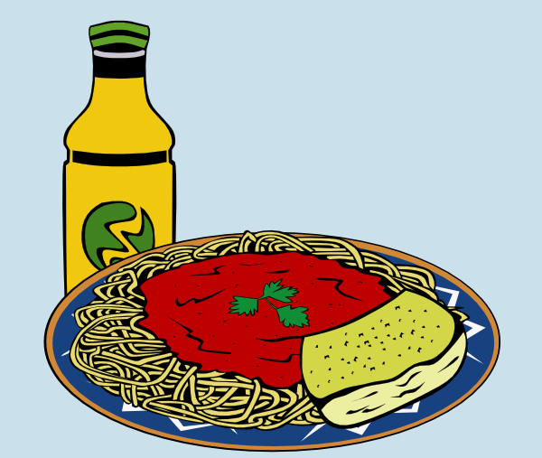 Milk Energy-drink Spaghetti Sauce Garlic Bread clip art - vector 