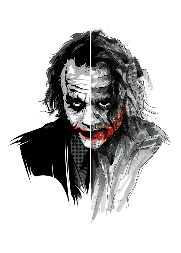 Digital art | Black and white art drawing, Joker drawings, Joker stencil