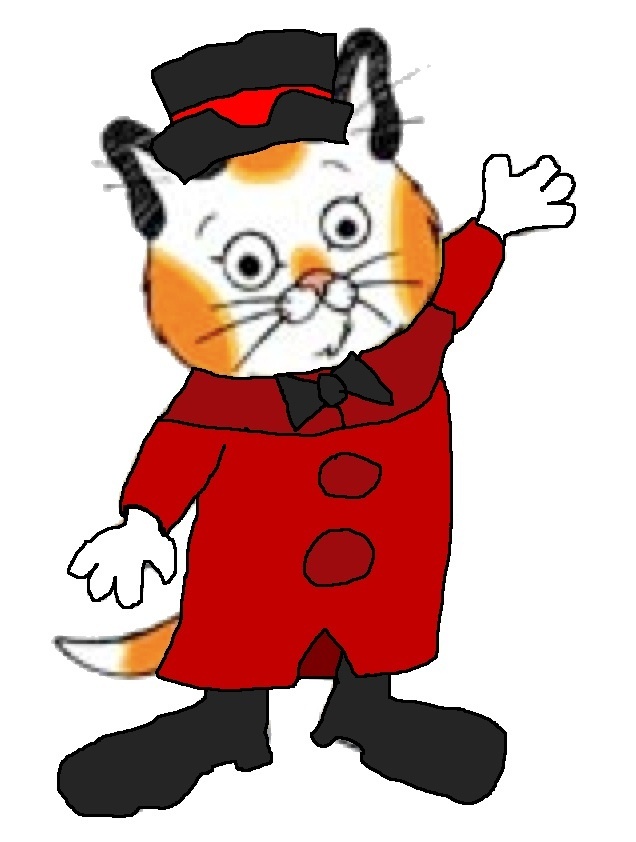 Friendly Cartoon Cat in Red Suit - Whimsical Character Illustration