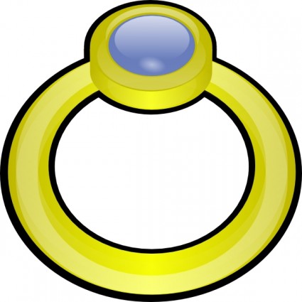 Gold Ring with Blue Gemstone - Clipart Illustration