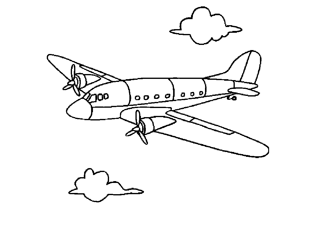 airplane plane coloring - Clip Art Library