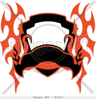 Flame-Emblazoned Kettlebell Logo - Bold Fitness Branding Graphic