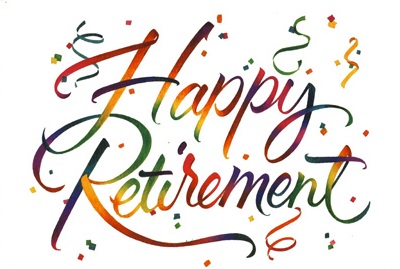 Happy Retirement Greeting - Festive Calligraphy Design