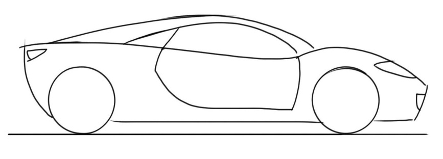 race car drawing simple