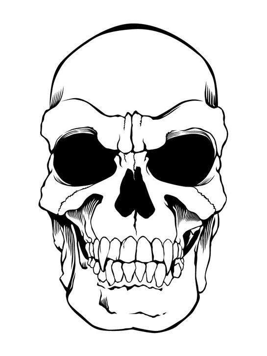 evil skull with horns tattoo