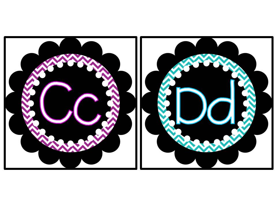 Printable Alphabet Flashcards - C and D Design Examples