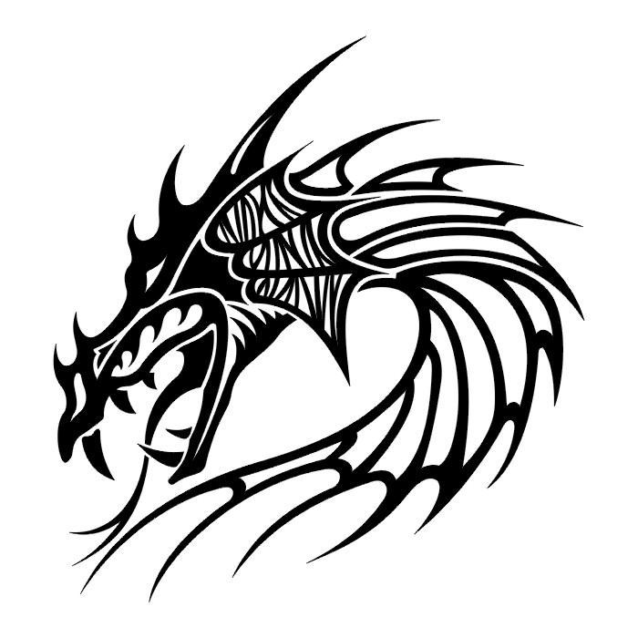 Tribal Dragon Tattoo Design - Bold & Intricate Vector Art