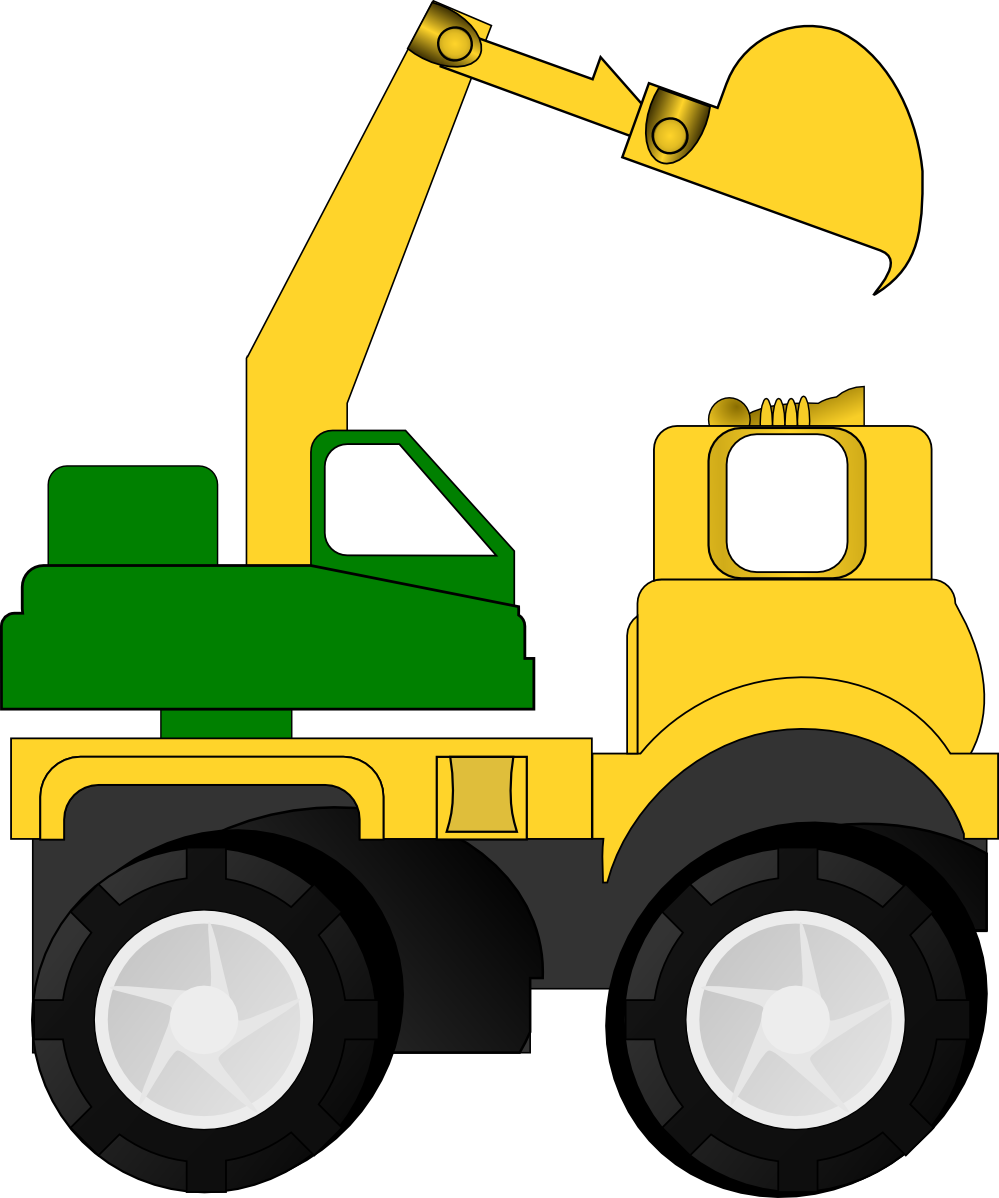Excavator Toy for Kids - Bright Yellow & Green Construction Vehicle