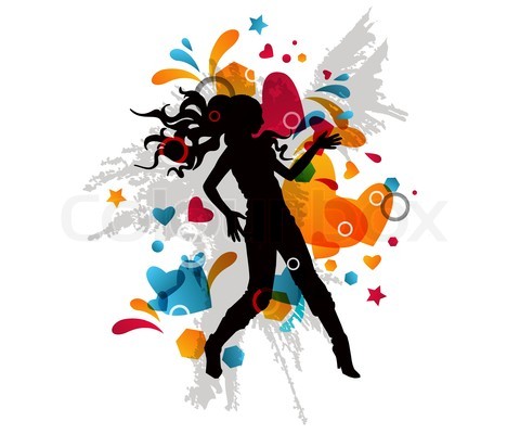 Vibrant Dance Silhouette Art - Expressive Vector Illustration for Creative Projects