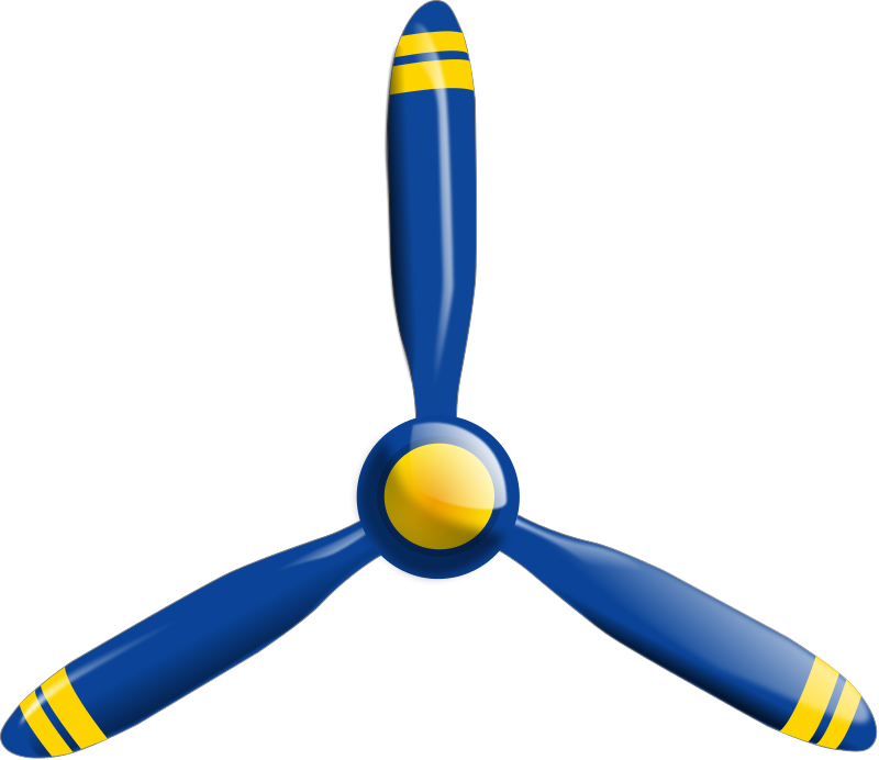 Blue and Yellow Aircraft Propeller Illustration | Aviation Graphics