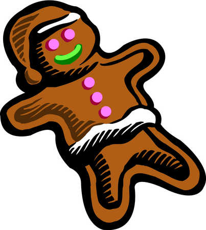 Stock Illustration - Drawing of a gingerbread man